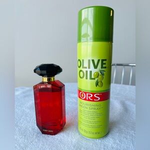 Victoria Secret Very Sexy Perfume & ORS Olive Oil Nourishing Sheen Spray Bundle